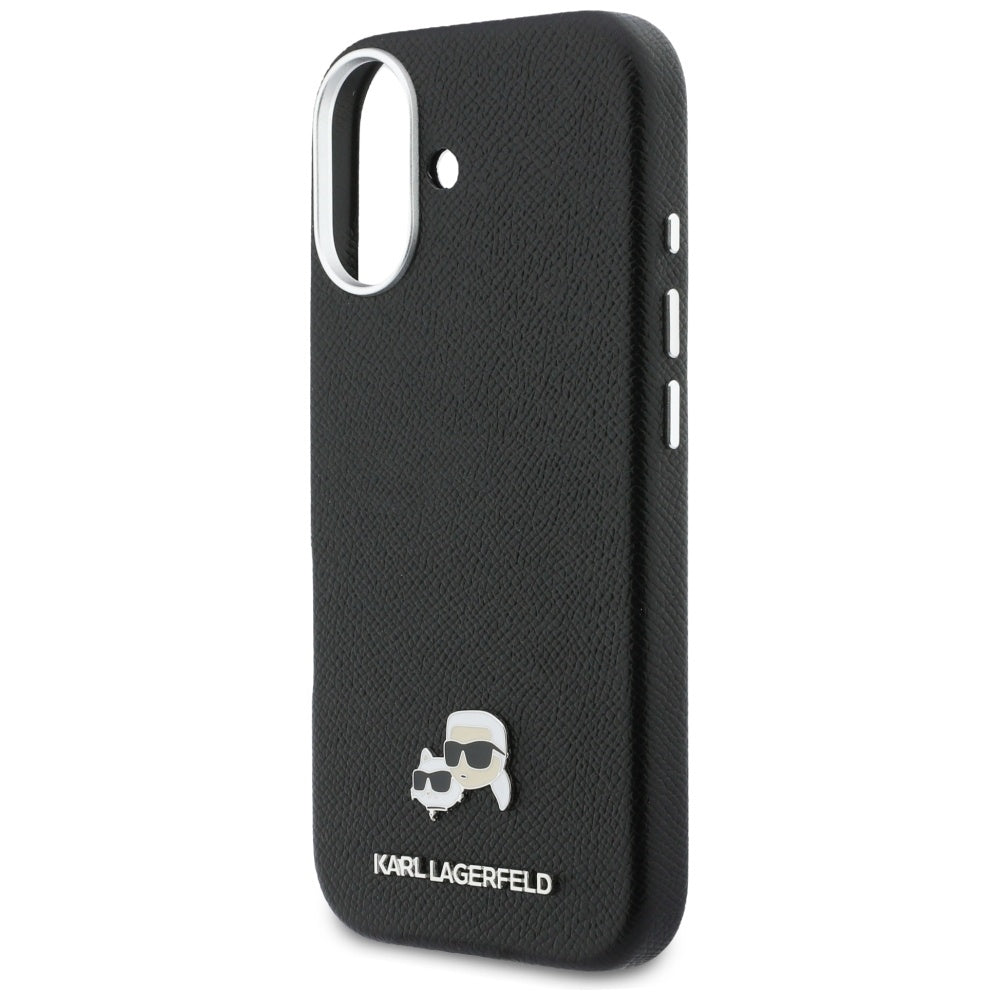MagSafe Case for Apple iPhone 17, Karl Lagerfeld, Karl & Choupette Head's Pin, Black