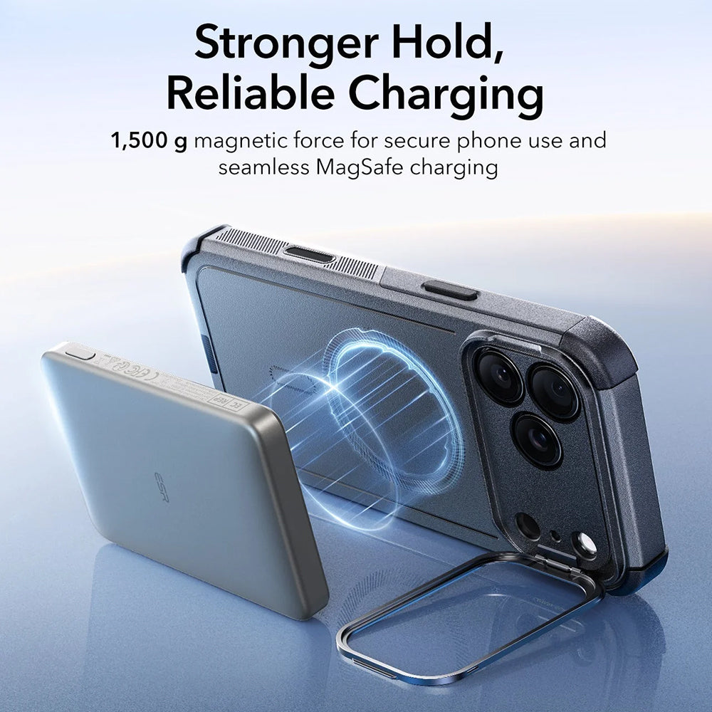 MagSafe Case for Apple iPhone 17 Pro, ESR, Cyber Armor Kickstand, Gray