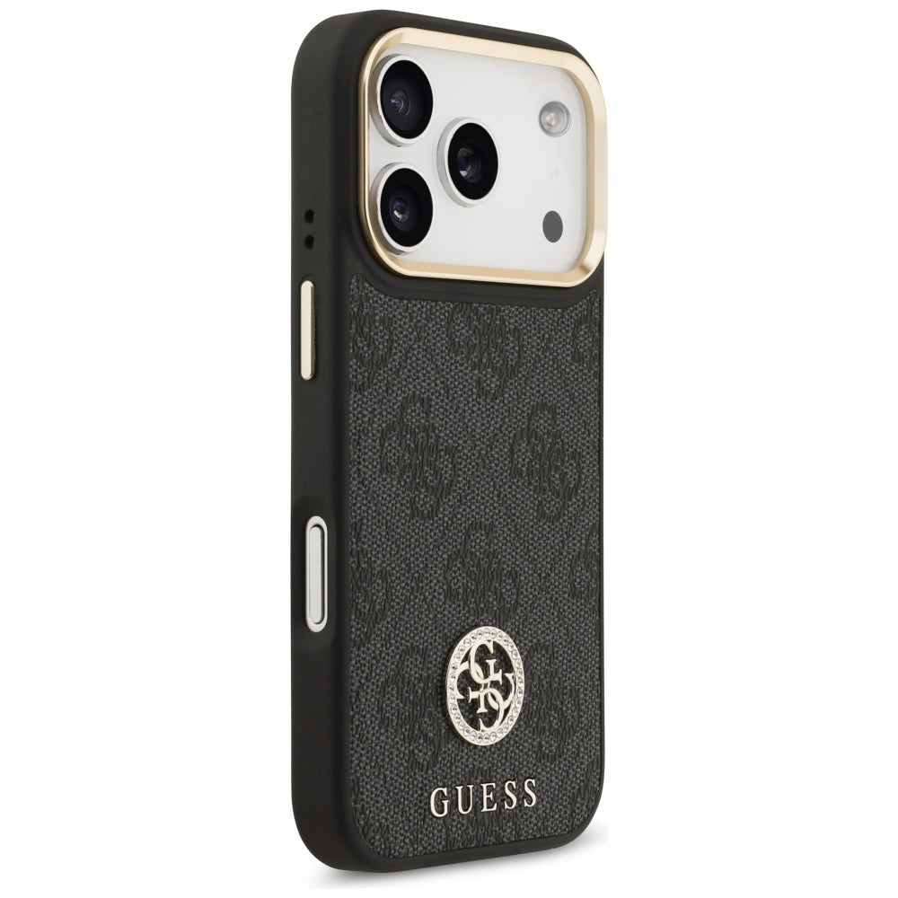 MagSafe Case for Apple iPhone 17 Pro, Guess, 4G Strass Logo, Black