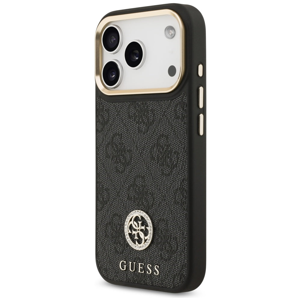 MagSafe Case for Apple iPhone 17 Pro, Guess, 4G Strass Logo, Black