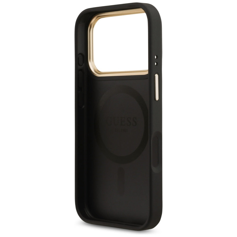 MagSafe Case for Apple iPhone 17 Pro, Guess, 4G Strass Logo, Black