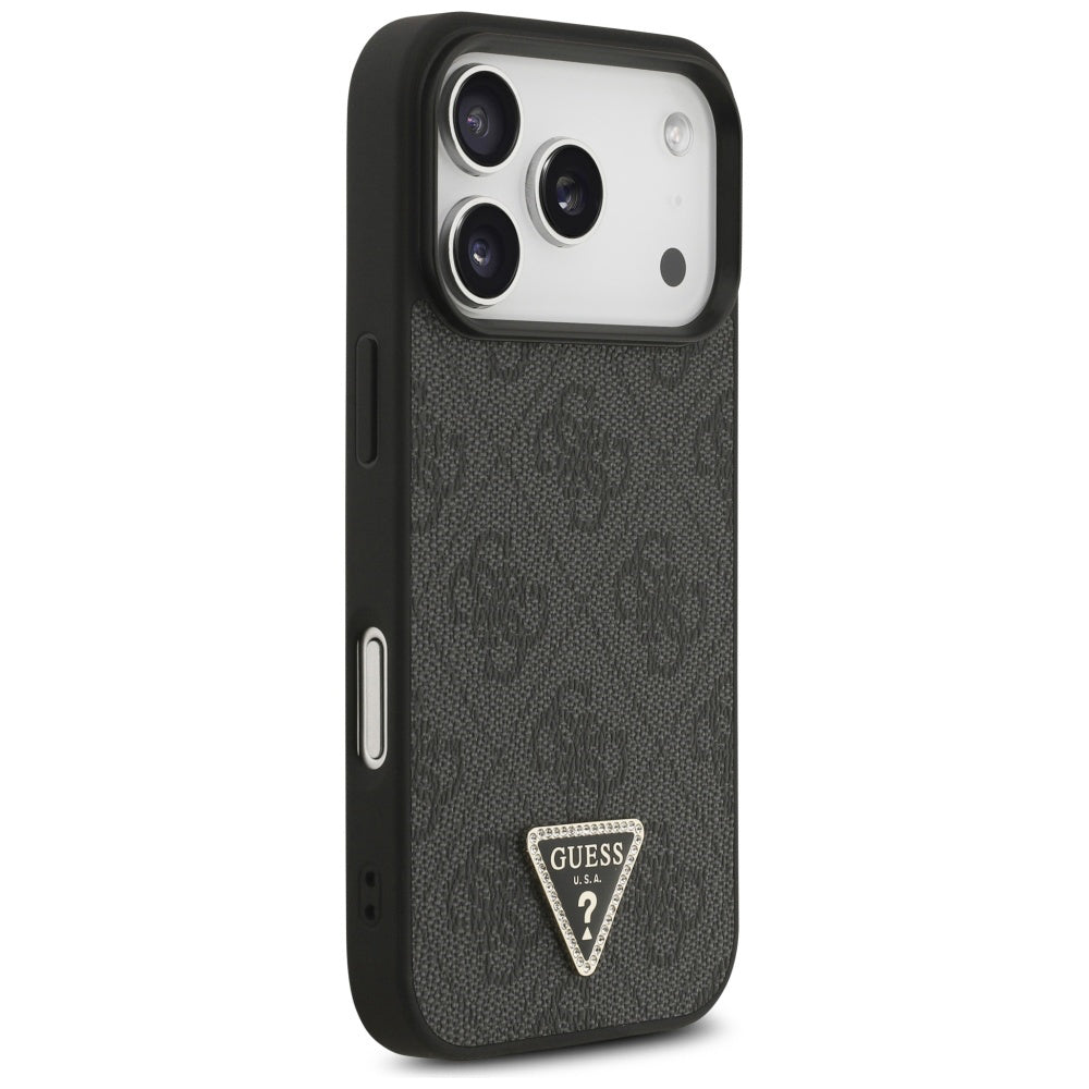 MagSafe Case for Apple iPhone 17 Pro, Guess, 4G Triangle Strass, Black