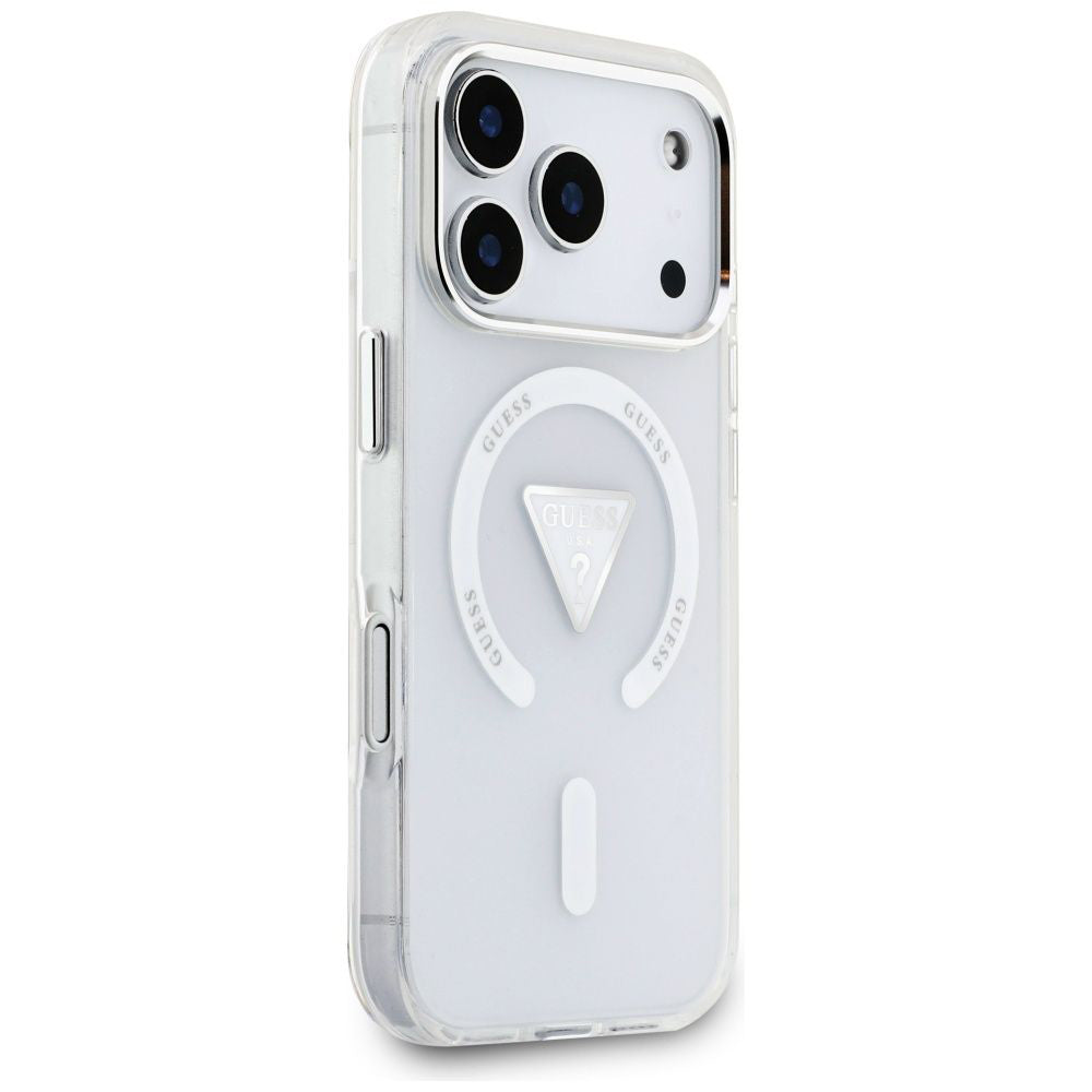 MagSafe Case for Apple iPhone 17 Pro, Guess, IML Gradient Triangle Logo, Transparent