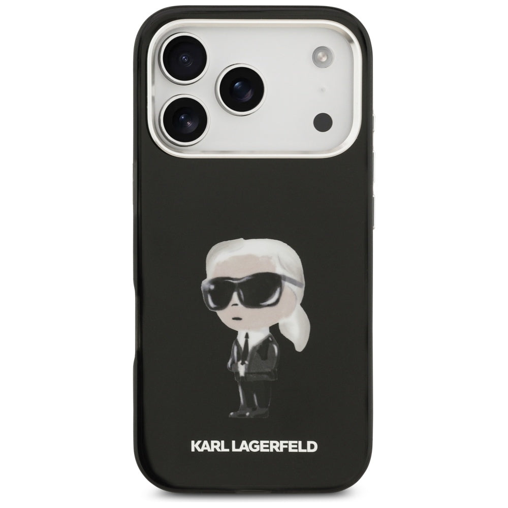 MagSafe Case for Apple iPhone 17 Pro, Karl Lagerfeld, IML Aquarelle Karl Ikonik, Black