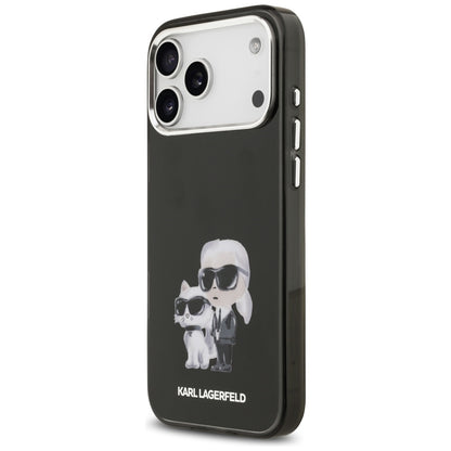 MagSafe Case for Apple iPhone 17 Pro, Karl Lagerfeld, IML Aquarelle Karl & Choupette Logo, Black