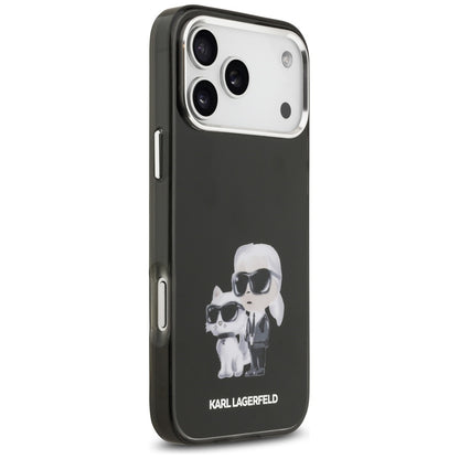 MagSafe Case for Apple iPhone 17 Pro, Karl Lagerfeld, IML Aquarelle Karl & Choupette Logo, Black