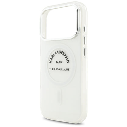 MagSafe Case for Apple iPhone 17 Pro, Karl Lagerfeld, IML Logo RSG, Transparent