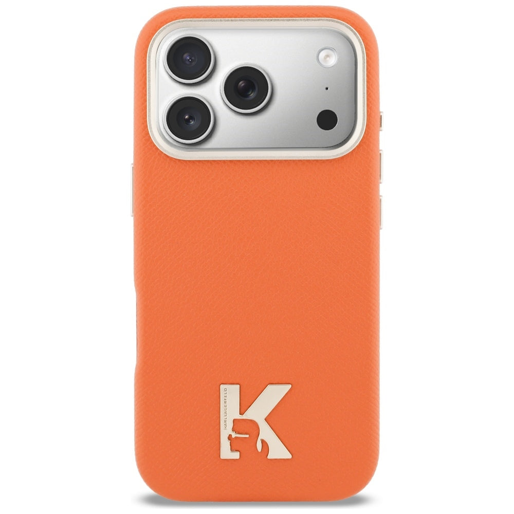 MagSafe Case for Apple iPhone 17 Pro, Karl Lagerfeld, Karl Head Logo, Orange