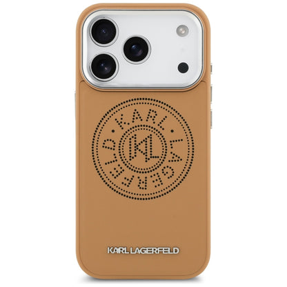 MagSafe Case for Apple iPhone 17 Pro, Karl Lagerfeld, Point & Metal Logo, Brown