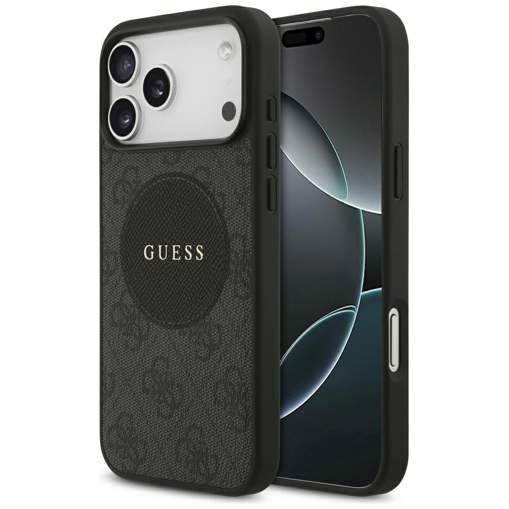 MagSafe Case for Apple iPhone 17 Pro Max, Guess, 4G Circle Classic Logo, Black