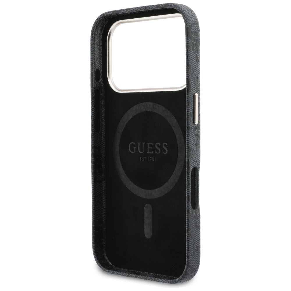 MagSafe Case for Apple iPhone 17 Pro Max, Guess, 4G Script Logo, Black