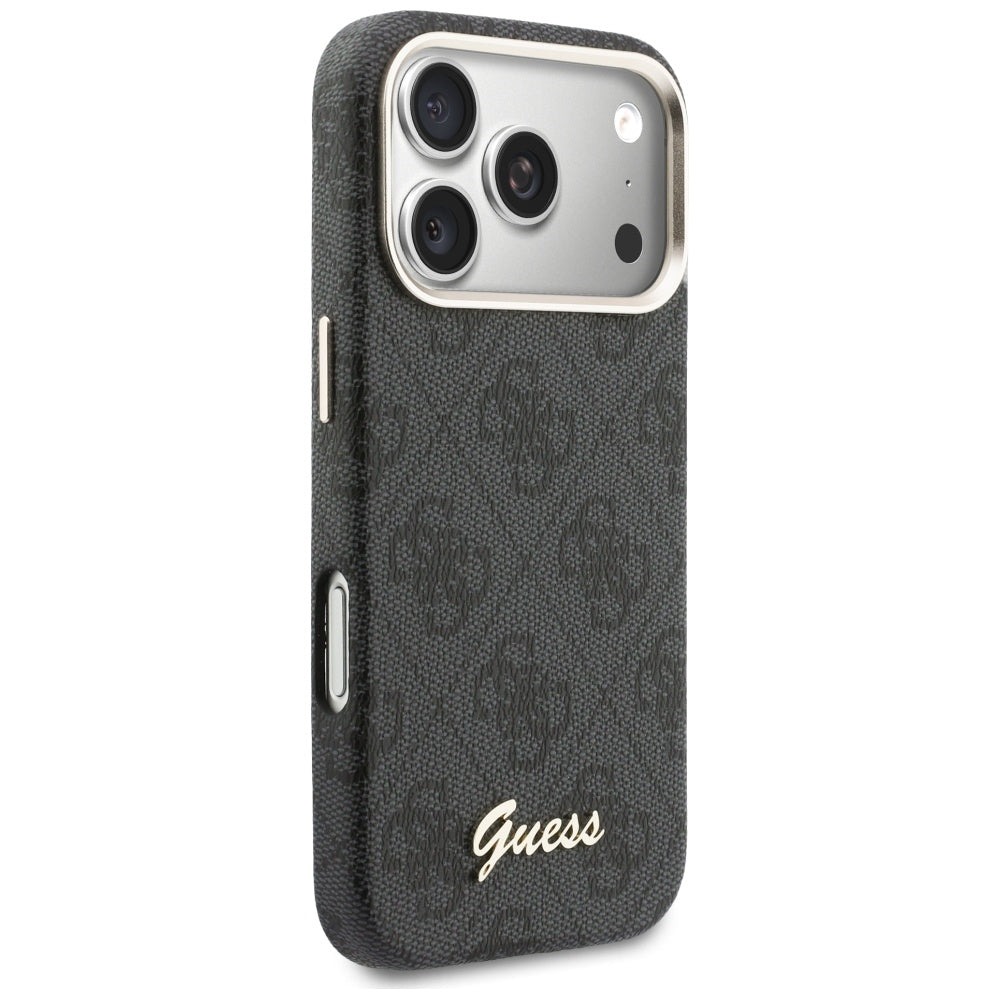 MagSafe Case for Apple iPhone 17 Pro Max, Guess, 4G Script Logo, Black