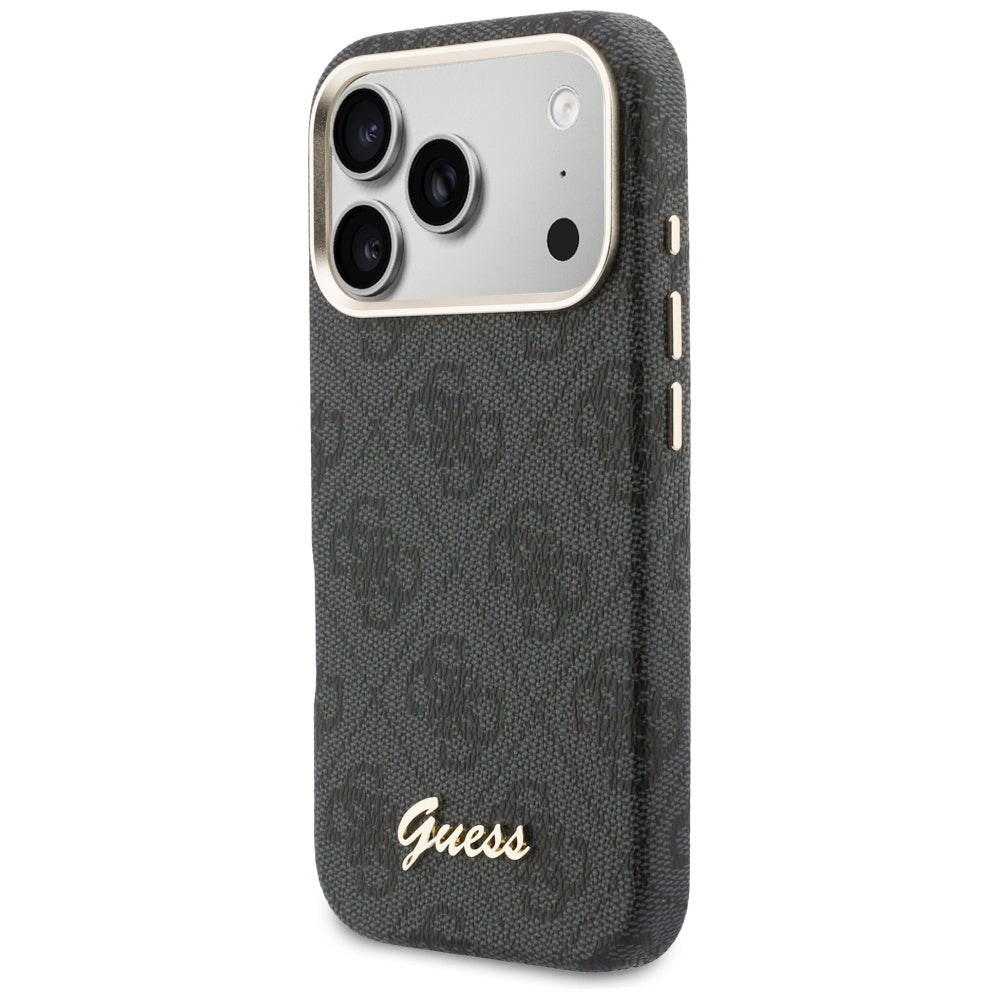 MagSafe Case for Apple iPhone 17 Pro Max, Guess, 4G Script Logo, Black