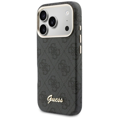 MagSafe Case for Apple iPhone 17 Pro Max, Guess, 4G Script Logo, Black