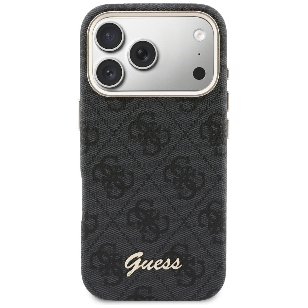 MagSafe Case for Apple iPhone 17 Pro Max, Guess, 4G Script Logo, Black