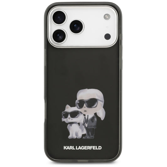 MagSafe Case for Apple iPhone 17 Pro Max, Karl Lagerfeld, IML Aquarelle Karl & Choupette Logo, Black