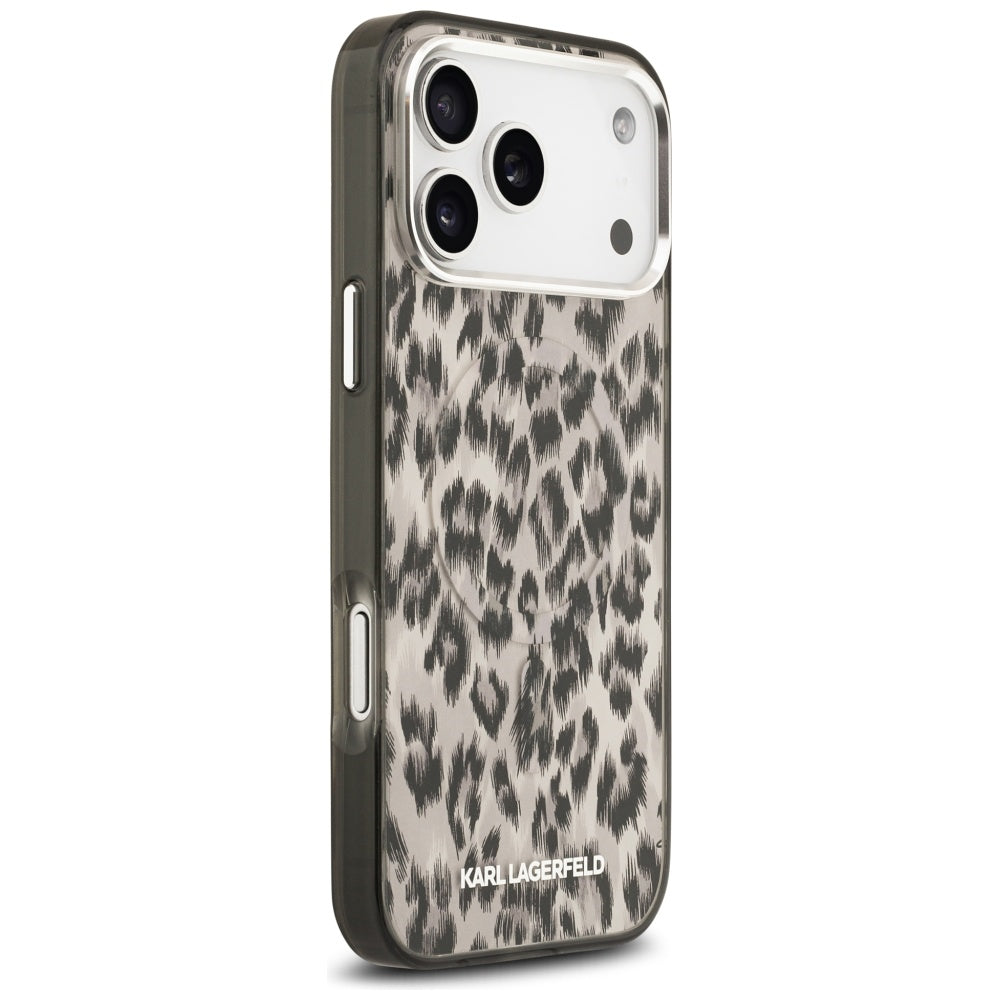MagSafe Case for Apple iPhone 17 Pro Max, Karl Lagerfeld, IML Leopard Pattern, Brown