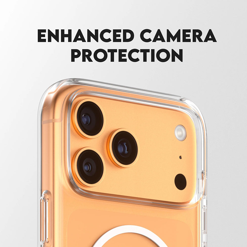 MagSafe Case for Apple iPhone 17 Pro Max, PanzerGlass, Care Feature Kickstand, White Transparent