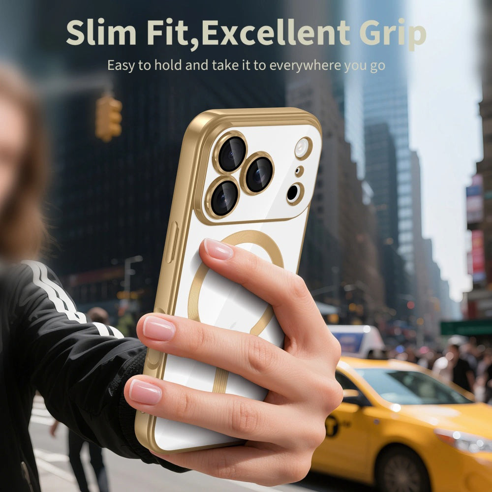 MagSafe Case for Apple iPhone 17 Pro Max, Techsuit, Luxury Crystal, Gold