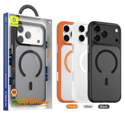 MagSafe Case for Apple iPhone 18 Pro / 17 Pro, Blueo, Skin-Friendly Anti-Drop, Satin Orange