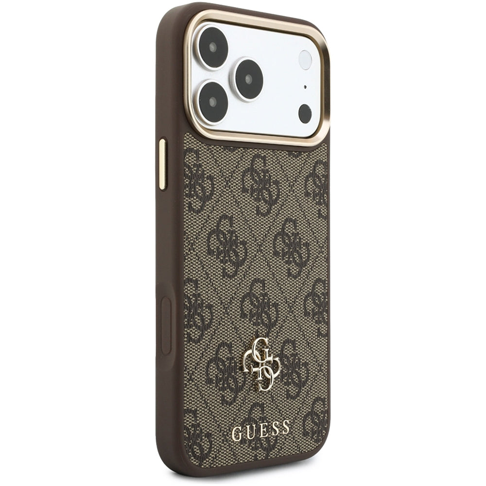 MagSafe Case for Apple iPhone 18 Pro / 17 Pro, Guess, 4G Cardslot & Big Strap, Brown