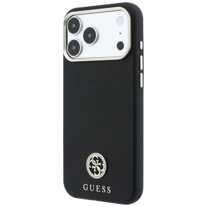 MagSafe Case for Apple iPhone 18 Pro / 17 Pro, Guess, Grained Round Strass Logo, Black