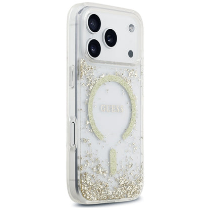 MagSafe Case for Apple iPhone 18 Pro / 17 Pro, Guess, Resin Bottom Glitter, Gold