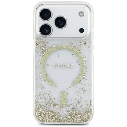 MagSafe Case for Apple iPhone 18 Pro / 17 Pro, Guess, Resin Bottom Glitter, Gold
