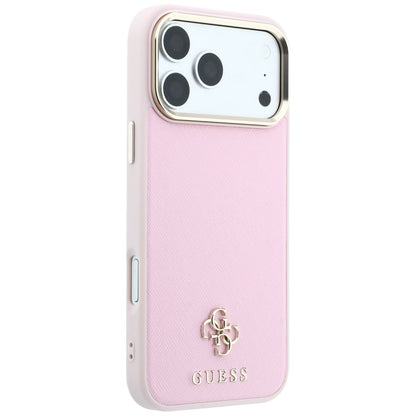MagSafe Case for Apple iPhone 18 Pro / 17 Pro, Guess, Saffiano Small 4G Classic, Pink