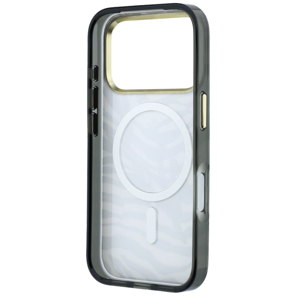 MagSafe Case for Apple iPhone 18 Pro / 17 Pro, Karl Lagerfeld, HC IML Signature Zebra Glitter Gold, Black