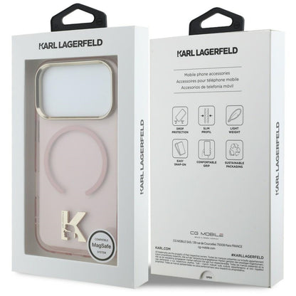 MagSafe Case for Apple iPhone 18 Pro / 17 Pro, Karl Lagerfeld, IML Karl Head Logo, Pink