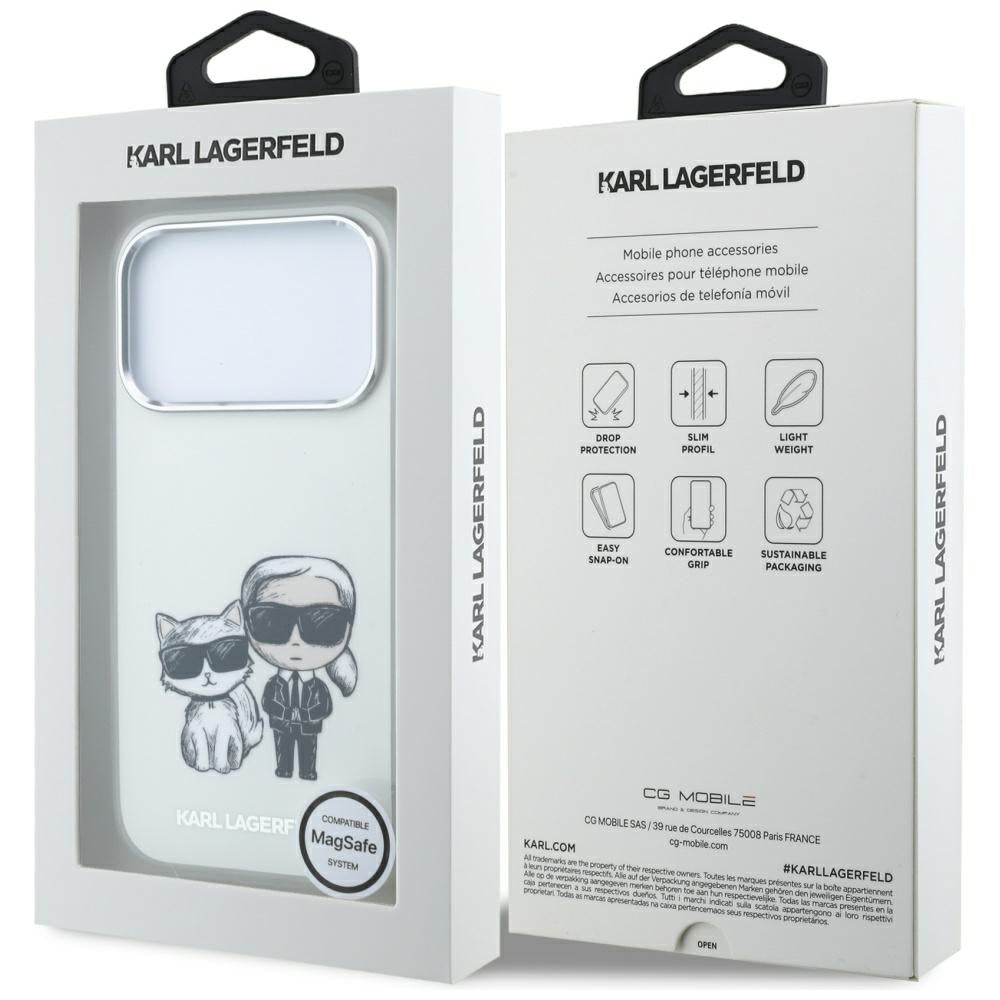 MagSafe Case for Apple iPhone 18 Pro / 17 Pro, Karl Lagerfeld, KC Bodies Sketch, Beige