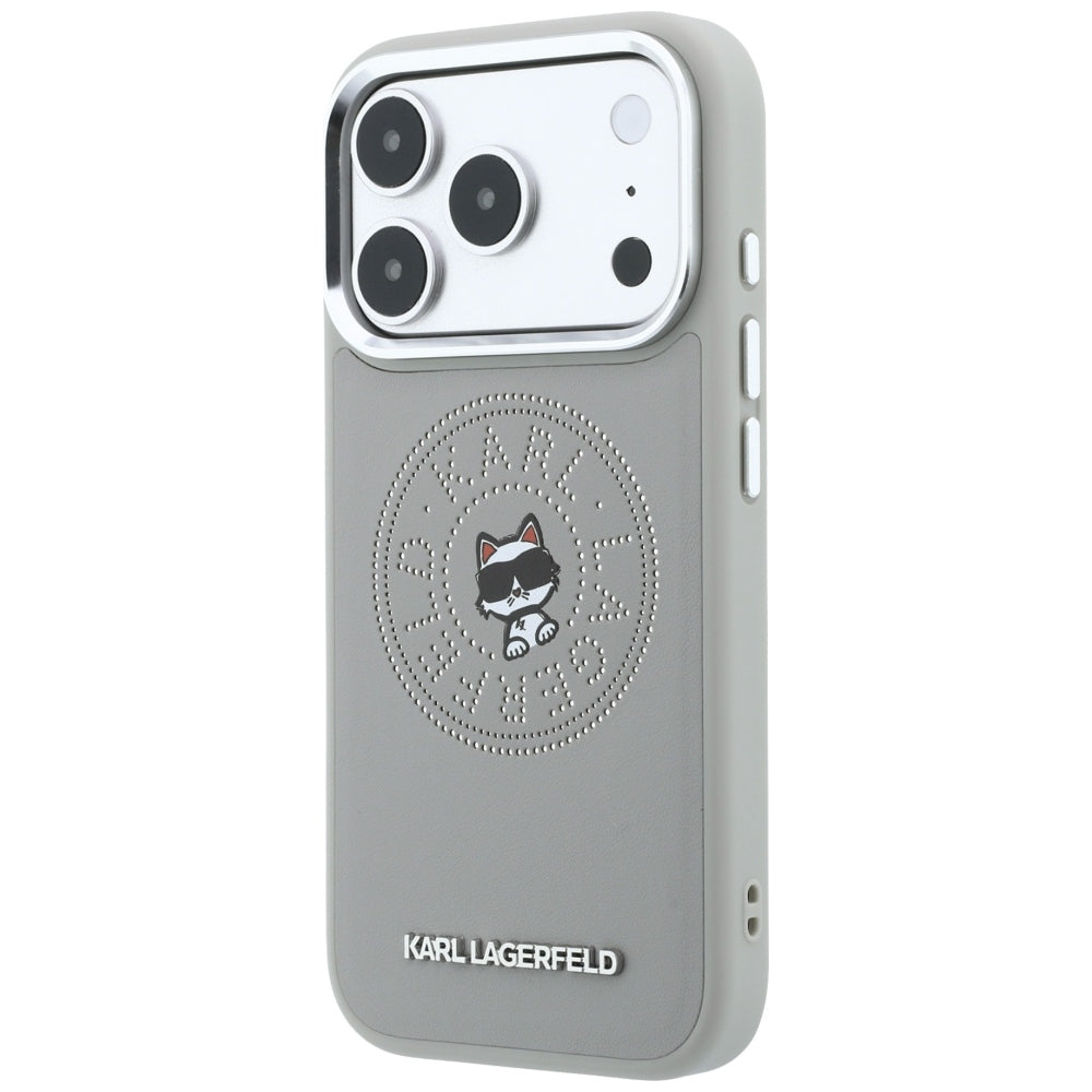 MagSafe Case for Apple iPhone 18 Pro / 17 Pro, Karl Lagerfeld, Point and Choupette Sketch, Gray