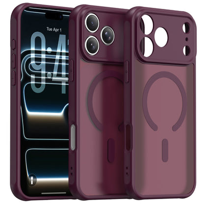 MagSafe Case for Apple iPhone 18 Pro / 17 Pro, Techsuit, HaloFrost II, Dark Burgundy