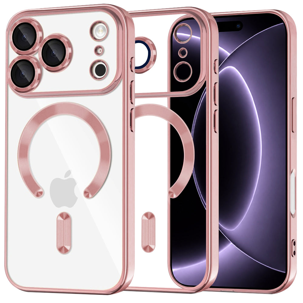 MagSafe Case for Apple iPhone 18 Pro / 17 Pro, Techsuit, Luxury Crystal, Pink