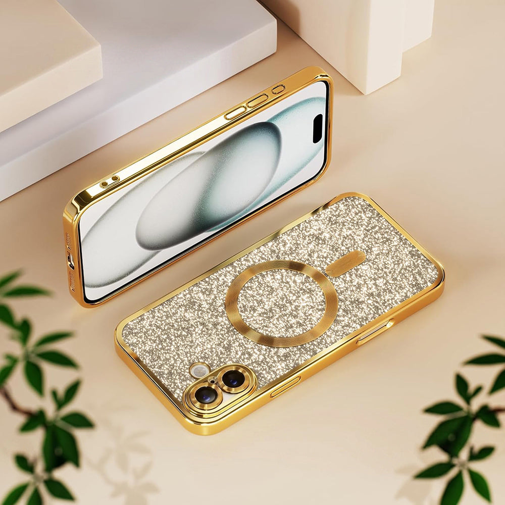 MagSafe Case for Apple iPhone 18 Pro / 17 Pro, Techsuit, Luxury Glitter, Light Purple
