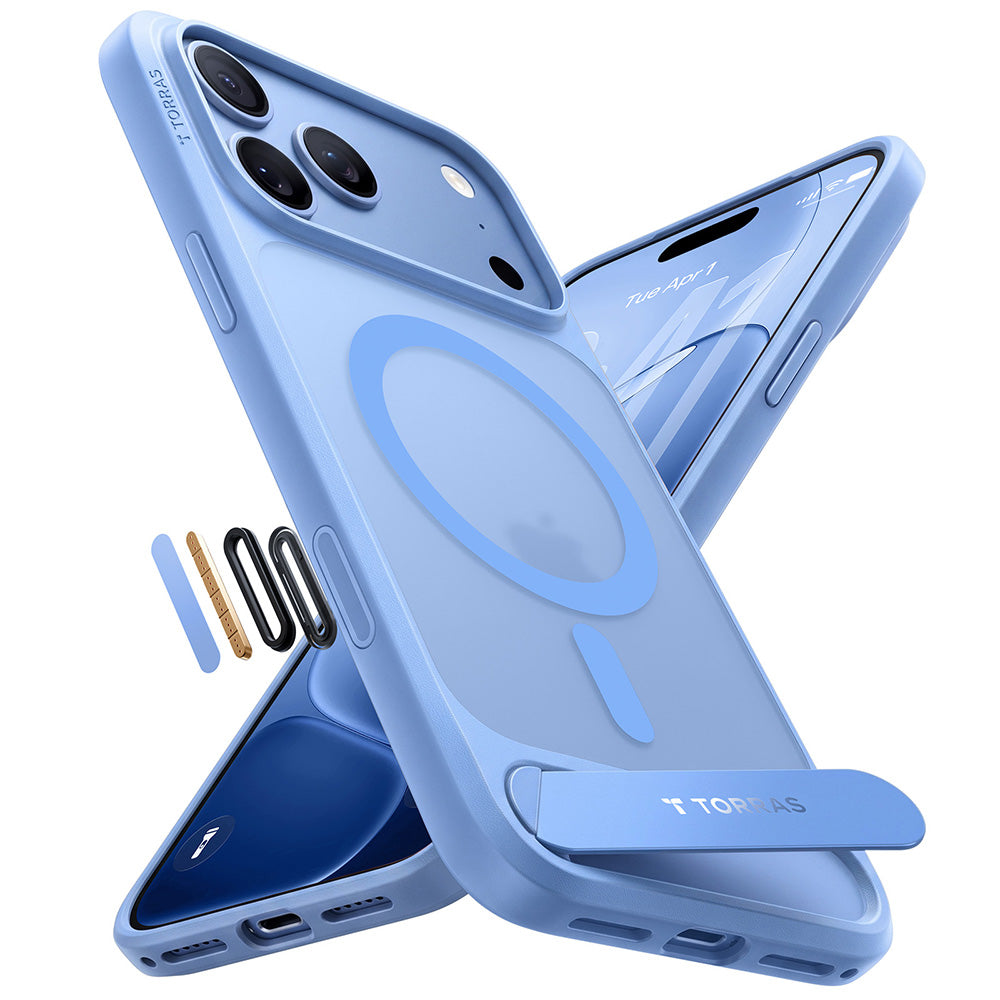 MagSafe Case for Apple iPhone 18 Pro / 17 Pro, Torras, Ostand L1 Guardian, Blue