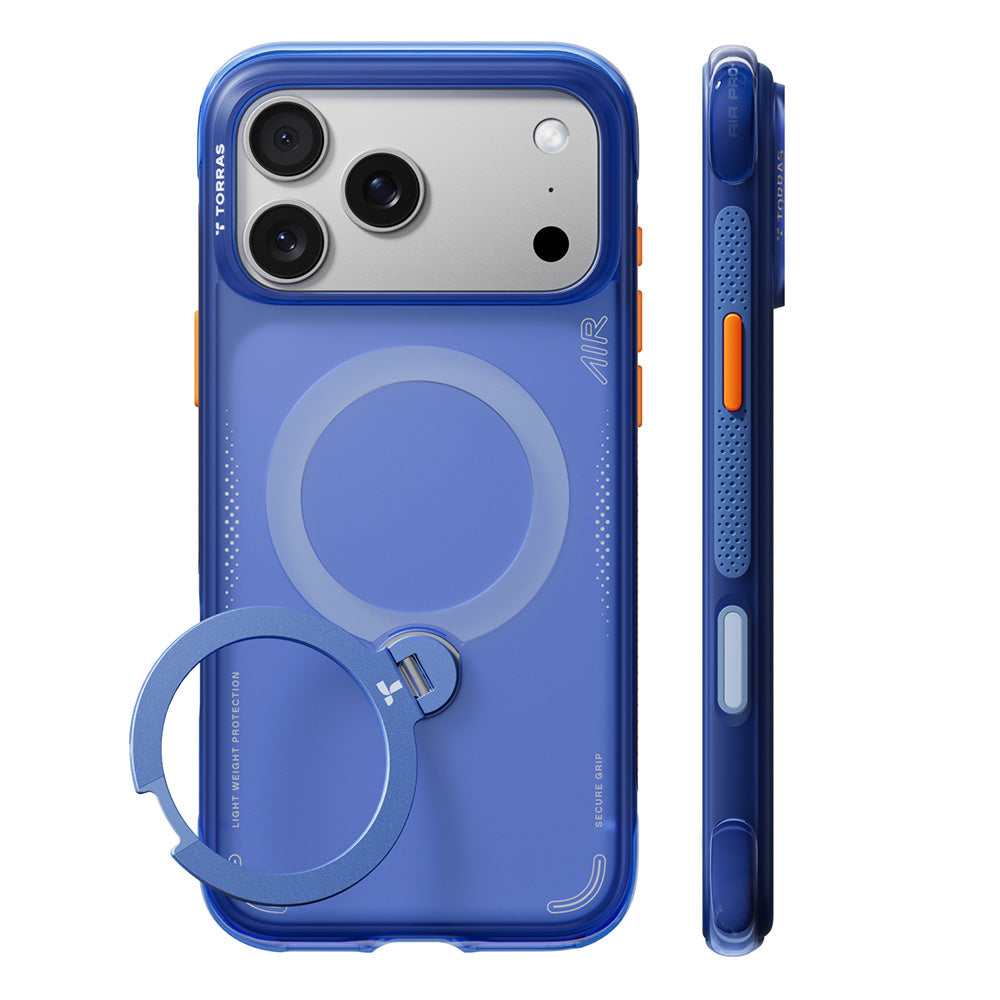 MagSafe Case for Apple iPhone 18 Pro / 17 Pro, Torras, Ostand Q3 Air, Blue