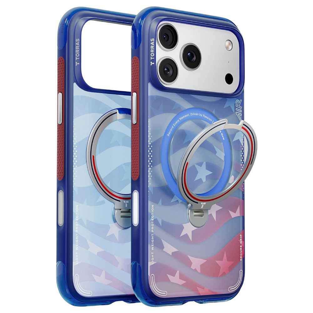 MagSafe Case for Apple iPhone 18 Pro / 17 Pro, Torras, Ostand Q3 Air Football, Blue