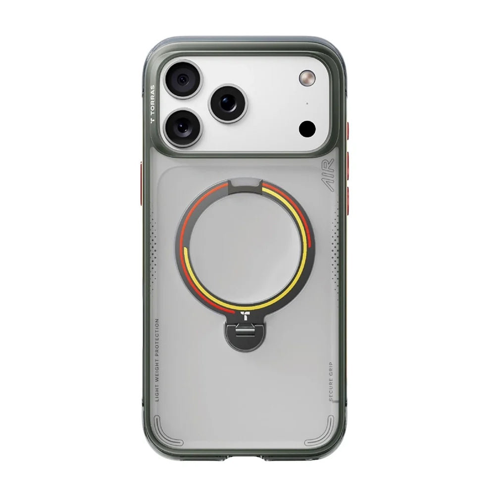 MagSafe Case for Apple iPhone 18 Pro / 17 Pro, Torras, Ostand Q3 Air Football, Gray