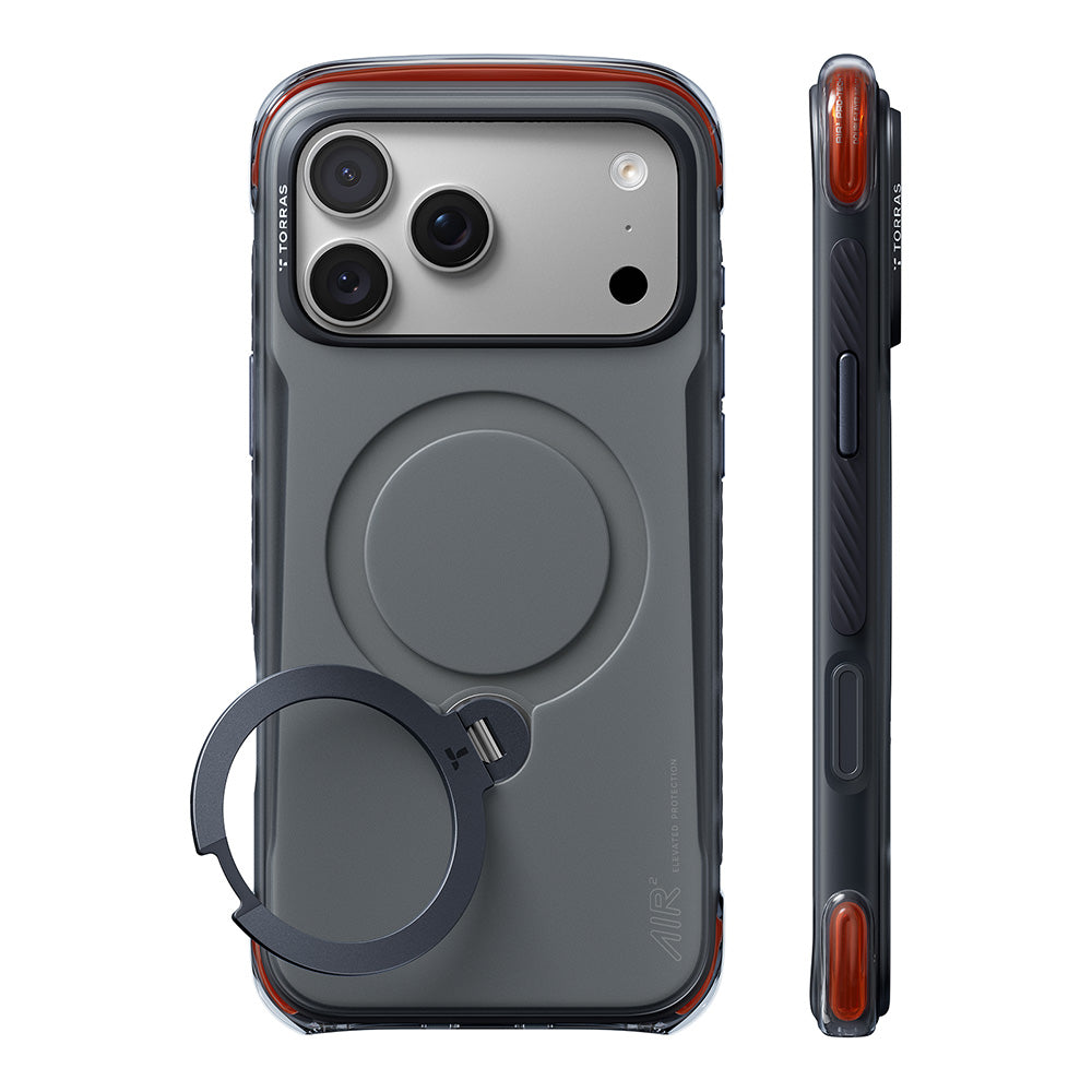 MagSafe Case for Apple iPhone 18 Pro / 17 Pro, Torras, Ostand Q3 Air Pro, Black