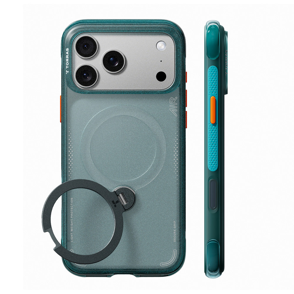 MagSafe Case for Apple iPhone 18 Pro / 17 Pro, Torras, Ostand Q3 Air, Green