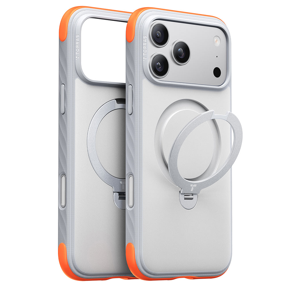 MagSafe Case for Apple iPhone 18 Pro / 17 Pro, Torras, Ostand Q3 Rugged, White