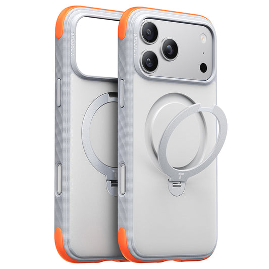 MagSafe Case for Apple iPhone 18 Pro / 17 Pro, Torras, Ostand Q3 Rugged, White
