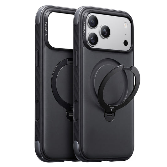 MagSafe Case for Apple iPhone 18 Pro / 17 Pro, Torras, Ostand Q3 Rugged, Black