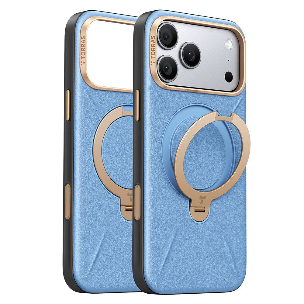 MagSafe Case for Apple iPhone 18 Pro / 17 Pro, Torras, QPRO Leather, Blue