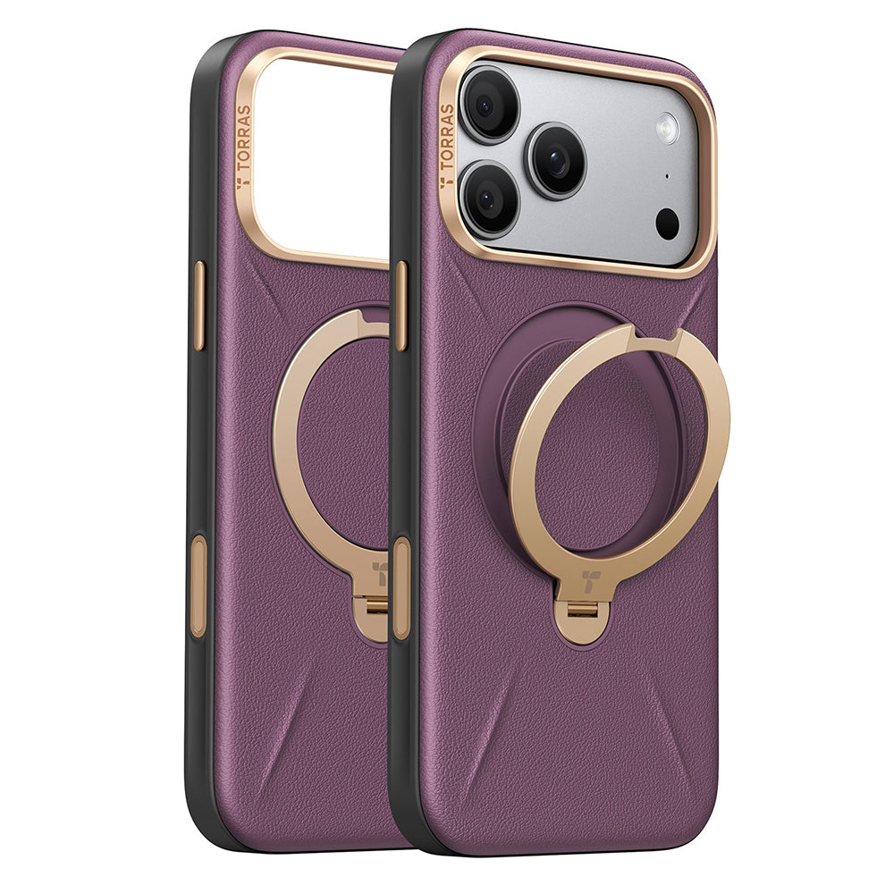 MagSafe Case for Apple iPhone 18 Pro / 17 Pro, Torras, QPRO Leather, Purple