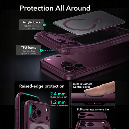 MagSafe Case for Apple iPhone 18 Pro Max / 17 Pro Max, ESR, Classic Hybrid, Dark Satin Burgundy