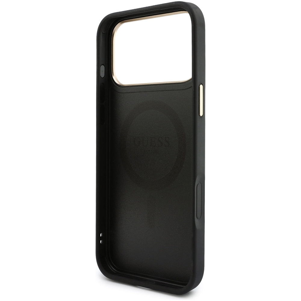 MagSafe Case for Apple iPhone 18 Pro Max / 17 Pro Max, Guess, 4G Cardslot & Big Strap, Black