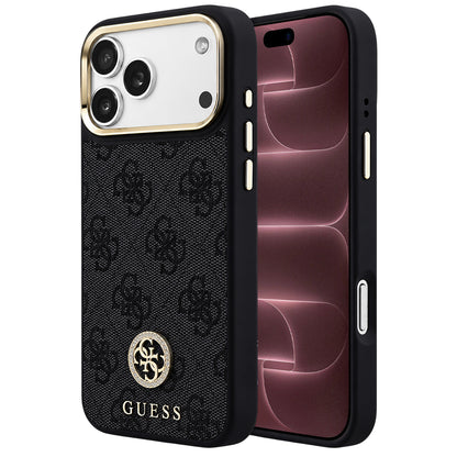 MagSafe Case for Apple iPhone 18 Pro Max / 17 Pro Max, Guess, 4G Strass Logo, Black